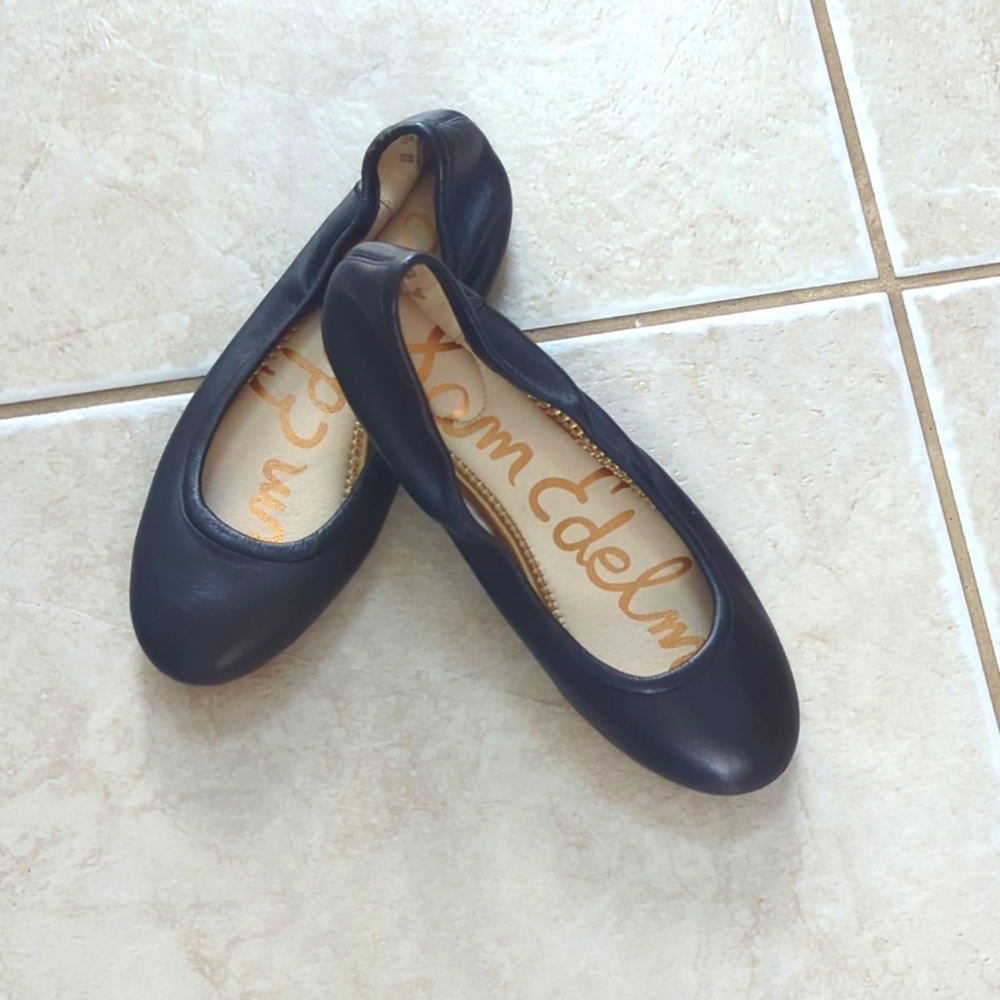 Girls size 5 Sam Edelman black ballet flats shoes